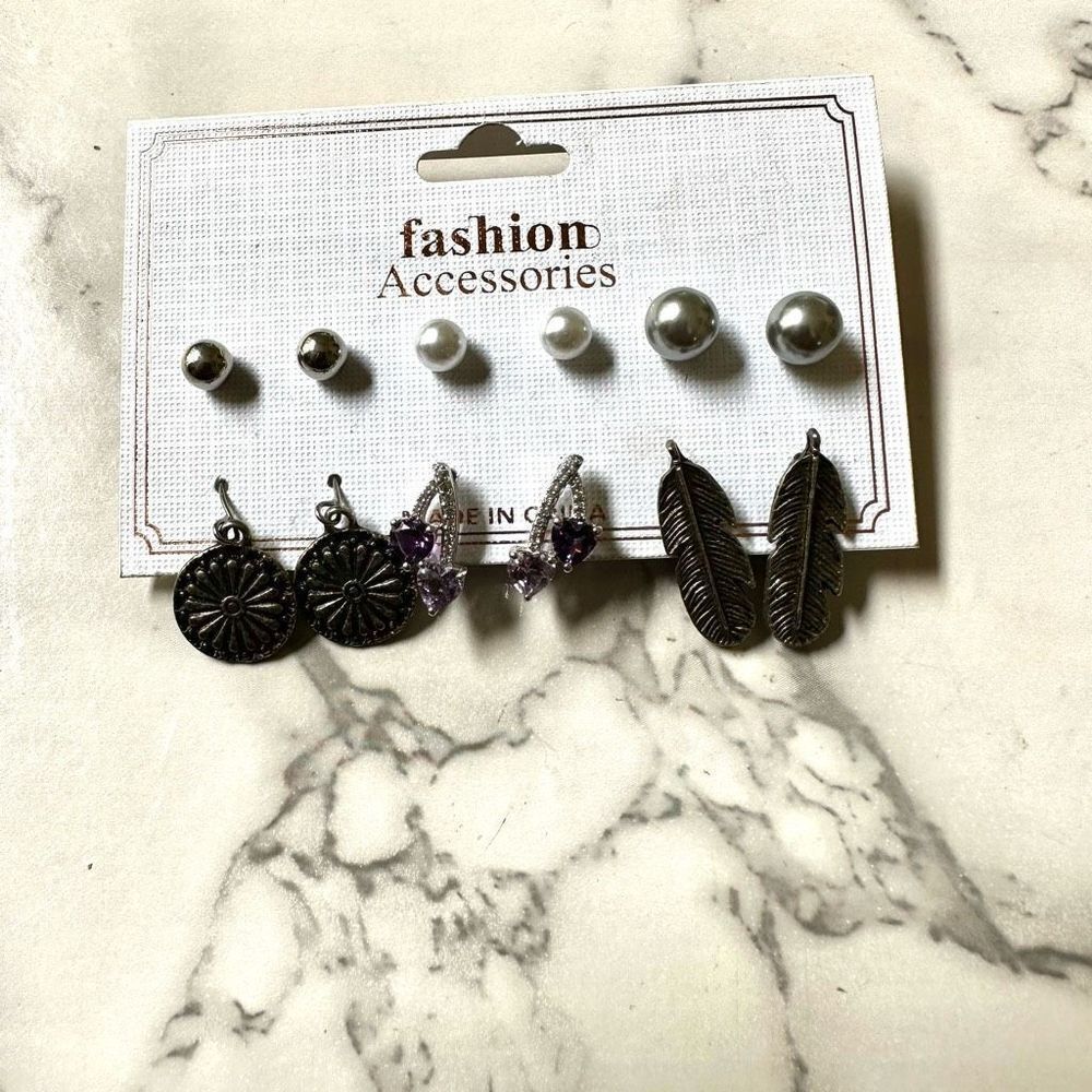 6 post earrings - Picture 8 of 9